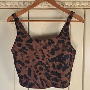 Old Navy Active Powersoft Leopard Print Longline Sports Bra Sz Lg
